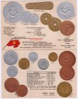 CHINA und Südostasien, China, Briefmarken
36 verschiedene Greiling-Postkarten mit Münzabbildungen um 1900 im farbigen Prägedruck (u.a. Gold und Silbe...