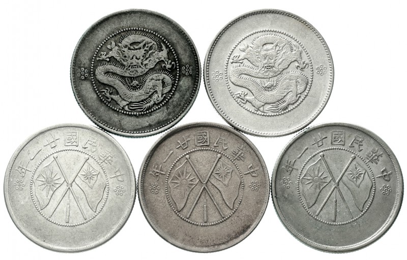 CHINA und Südostasien, China, Lots bis 1949
5 Stück: 1/2 Dollar Yunnan 1911 (2X...