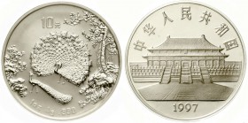 CHINA und Südostasien, China, Volksrepublik, seit 1949
10 Yuan Silber 1997. Chinesische Malerei/Zwei Pfauenhähne, in Folie (eine Stelle leicht geöffn...