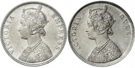 CHINA und Südostasien, Indien, Victoria, 1837-1901
2 Stück: Rupee 1862 und 1889. sehr schön/vorzüglich, gereinigt