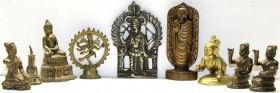 CHINA und Südostasien, Indien, Varia
9 hinduistische, bzw. buddhistische Götterfiguren aus Messing, Holz, Bronze, etc. Von alt bis neu.