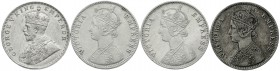 CHINA und Südostasien, Indien, Lots
4 Rupien Brit. Indien: 1892, 1893, 1900, 1919. sehr schön-vorzüglich