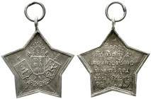 CHINA und Südostasien, Thailand, Rama V., 1868-1910
Tragbare, sternförmige Silbermedaille RS 113 = 1894. 27 mm; 7,39 g.
vorzüglich