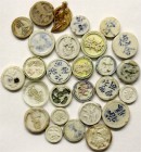 CHINA und Südostasien, Thailand, Lots
27 Spielhöllentokens, davon 26 X Porzellan, 1 X Glas. sehr schön, wenige beschädigt