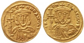 Byzantinische Goldmünzen, Kaiserreich, Constantin V. und Leo IV. 741-775
Solidus 741/751, Constantinopel. 4,44 g.
fast vorzüglich
Ex. Künker Auktio...
