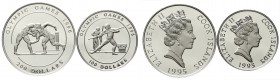 Ausländische Goldmünzen und -medaillen, Cookinseln, Britisch
2 Stück: 100 und 200 Dollars PLATIN 1995 auf die Olympiade 1996. 1/2 und 1/4 Unze Feinpl...