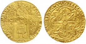 Ausländische Goldmünzen und -medaillen, Frankreich, Charles V., 1364-1380
Franc a pied o.J. (1365), o. Mzz. vorzüglich, nur min. wellig