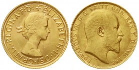 Ausländische Goldmünzen und -medaillen, Grossbritannien, Lots
2 Stück: Sovereign 1910 und 1965. sehr schön und vorzüglich, kl. Kratzer