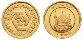 Ausländische Goldmünzen und -medaillen, Iran, Islamische Republik, seit 1979
Azadi 1358 (1979). 8,14 g. 900/1000.
fast Stempelglanz