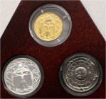 Ausländische Goldmünzen und -medaillen, Italien- Republik, seit 1946
Millennium-Medaillenset 2000, bestehend aus 3 Medaillen: 1. Gold 15,55 g. 917/10...