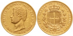 Ausländische Goldmünzen und -medaillen, Italien-Sardinien, Carl Albert, 1831-1849
20 Lire 1849 P, Anker. Genua.
sehr schön