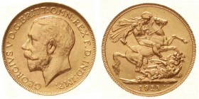 Ausländische Goldmünzen und -medaillen, Kanada, Britisch, seit 1763
Sovereign 1911 C, Ottawa. 7,99 g. 917/1000
prägefrisch
