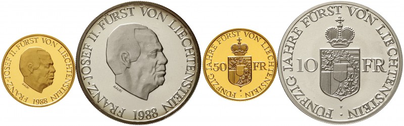 Ausländische Goldmünzen und -medaillen, Liechtenstein, Franz Josef II., 1938-198...