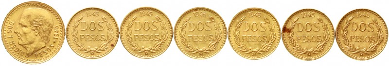 Ausländische Goldmünzen und -medaillen, Mexiko, Republik, seit 1824
7 Stück: Me...