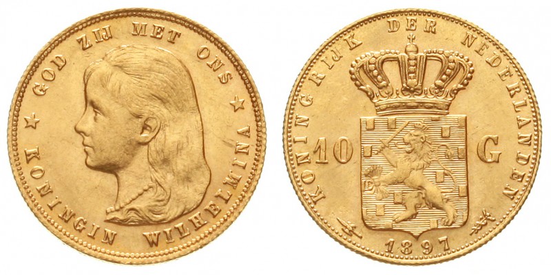 Ausländische Goldmünzen und -medaillen, Niederlande, Wilhelmina, 1890-1948
10 G...