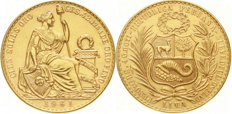 Ausländische Goldmünzen und -medaillen, Peru, Republik, seit 1821
100 Soles 196...