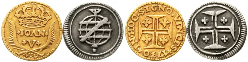 Ausländische Goldmünzen und -medaillen, Portugal, Joao V., 1706-1750
400 Reis 1...