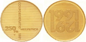 Ausländische Goldmünzen und -medaillen, Schweiz, Eidgenossenschaft, seit 1850
250 Franken 1991. 700 Jahre Eidgenossenschaft. 8 g. 900/1000. 1. Prägun...