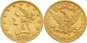 Ausländische Goldmünzen und -medaillen, Vereinigte Staaten von Amerika, Unabhängigkeit, seit 1776
10 Dollars 1888, Philadelphia. 16,72 g. 900/1000.
...