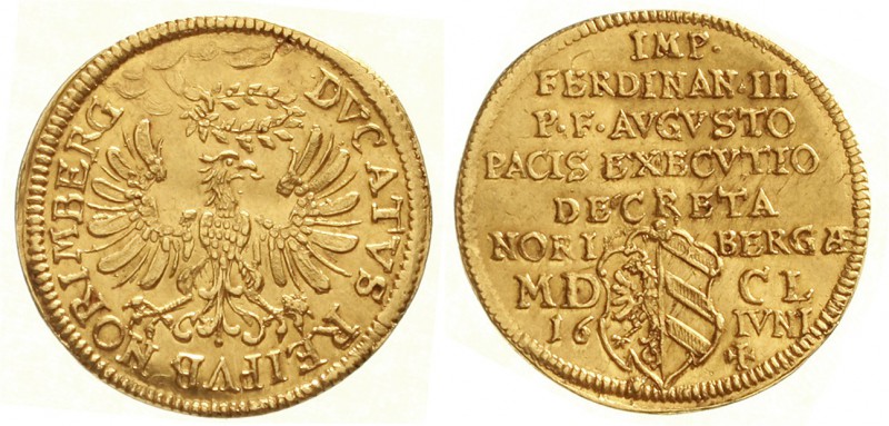 Altdeutsche Goldmünzen und -medaillen, Nürnberg, Stadt
Dukat 1650. Westfälische...