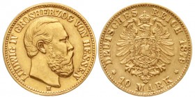 Reichsgoldmünzen, Hessen, Ludwig IV., 1877-1892
10 Mark 1879 H. sehr schön/vorzüglich