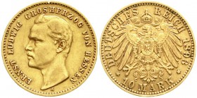 Reichsgoldmünzen, Hessen, Ernst Ludwig, 1892-1918
10 Mark 1893 A. fast vorzüglich