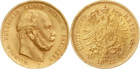 Reichsgoldmünzen, Preußen, Wilhelm I., 1861-1888
10 Mark 1872 A. Stempelglanz