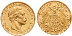 Reichsgoldmünzen, Preußen, Wilhelm II., 1888-1918
10 Mark 1907 A. gutes vorzüglich