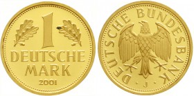 Goldmünzen der Bundesrepublik Deutschland, DM, Goldmark (Deutsche Bundesbank), 2001
2001 D. Stempelglanz, winz. Fleck