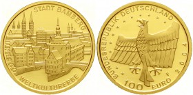 Goldmünzen der Bundesrepublik Deutschland, Euro, Gedenkmünzen, ab 2002
100 Euro 2004 F, Bamberg. 1/2 Unze Feingold. In Originalschatulle mit Zertifik...