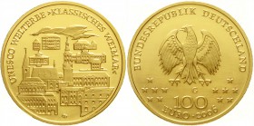 Goldmünzen der Bundesrepublik Deutschland, Euro, Gedenkmünzen, ab 2002
100 Euro 2006 G, Weimar. 1/2 Unze Feingold. In Originalschatulle mit Zertifika...
