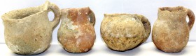 Ausgrabungen, Byzanz
4 Tongefäße, jeweils mit einem Henkel. 6. Jh. n. Chr. Provenienz: aus dem Nachlaß eines Sammlers in Peine.