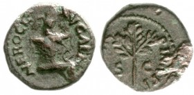 Römische Münzen, Kaiserzeit, Nero 54-68
Quadrans 65. Eule auf Altar/Olivenzweig.
sehr schön, selten