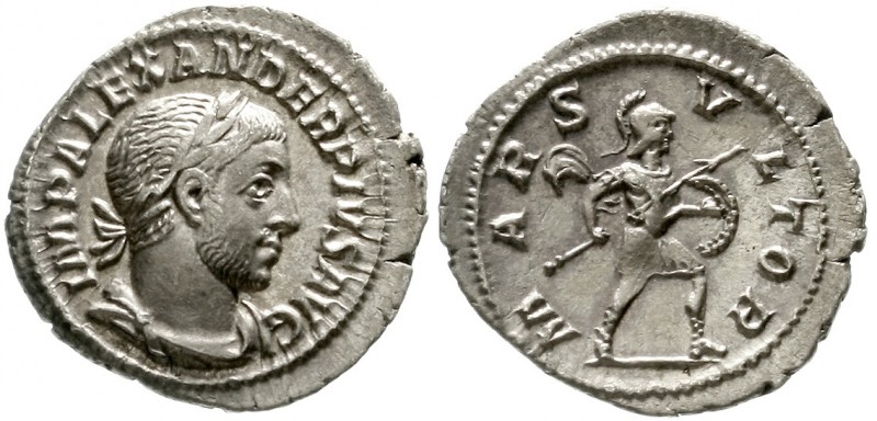 Römische Münzen, Kaiserzeit, Severus Alexander, 222-235
Denar 222/235 n.Chr. Dr...