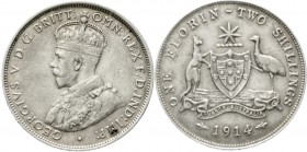 Ausländische Münzen und Medaillen, Australien, Georg V., 1910-1936
Florin 1914. sehr schön