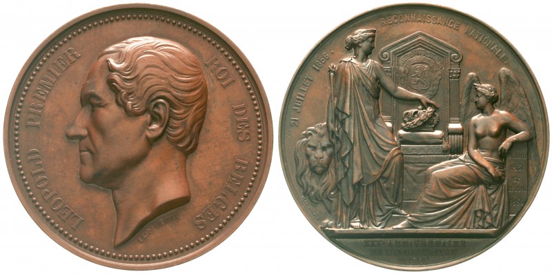 Ausländische Münzen und Medaillen, Belgien, Leopold I., 1830-1865
Große Bronzem...