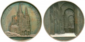 Ausländische Münzen und Medaillen, Belgien, Leopold II., 1865-1909
Bronzemedaille o.J. von J. Wiener, a.d. Kathedrale v. Burgos. 60 mm.
vorzüglich, ...