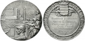 Ausländische Münzen und Medaillen, Belgien-Flandern
Silber-Ehrenpreismedaille 1920 (graviert) v. J. Lecroart. Dem frz. Präsidenten Poincaré wg.d. Bet...
