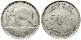 Ausländische Münzen und Medaillen, Belgien-Kongo, Leopold III., 1934-1950
50 Francs 1944, Elefant.
vorzüglich
