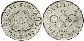 Ausländische Münzen und Medaillen, Finnland, Republik Finnland, seit 1917
500 Markkaa 1951. Olympiade Helsinki.
gutes vorzüglich