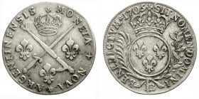 Ausländische Münzen und Medaillen, Frankreich, Ludwig XIV., 1643-1715
33 Sols de Strasbourg 1705 BB. sehr schön