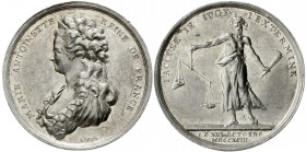 Ausländische Münzen und Medaillen, Frankreich, Ludwig XVI., 1774-1793
Silbermedaille 1793 von Loos, a.d. Tod der Marie Antoinette. Deren Brb. n.l. / ...