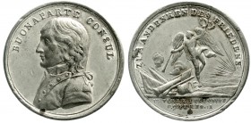 Ausländische Münzen und Medaillen, Frankreich, Konsulat unter Napoleon Bonaparte, 1799-1804
Zinnmedaille mit Kupferstift 1801, ohne Signatur. Frieden...