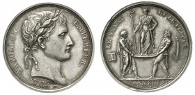 Ausländische Münzen und Medaillen, Frankreich, Napoleon I., 1804-1814, 1815
Silbermedaille AN XIII (1804/1805) von Andrieu. Belorbeerter Kopf n.r./Sc...