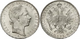 Römisch Deutsches Reich, Haus Habsburg, Franz Joseph I., 1848-1916
Gulden 1858 E, Karlsburg. vorzüglich/Stempelglanz, selten
