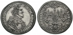 Altdeutsche Münzen und Medaillen, Augsburg-Stadt
Reichstaler 1640. Mit Titel Ferdinands III./Stadtpyr vor Stadtansicht.
vorzügliches Prachtexemplar ...