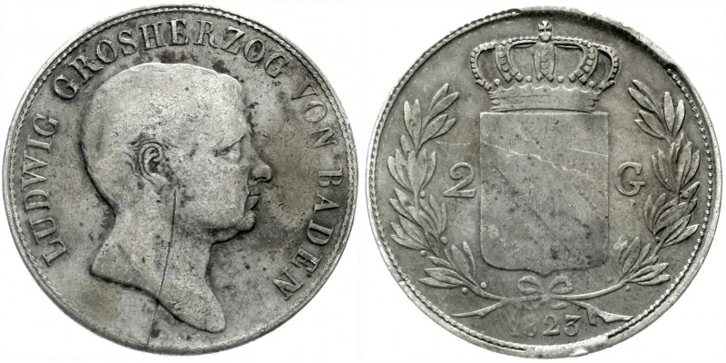 Altdeutsche Münzen und Medaillen, Baden-Durlach, Ludwig, 1818-1830
Doppelgulden...