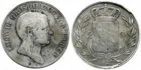 Altdeutsche Münzen und Medaillen, Baden-Durlach, Ludwig, 1818-1830
Doppelgulden 1823. schön, Kratzer, Stempelfehler