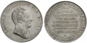 Altdeutsche Münzen und Medaillen, Baden-Durlach, Leopold, 1830-1852
Kronentaler 1832. Auf den Münzbesuch.
vorzüglich, minimale Justierspur am Rand, ...