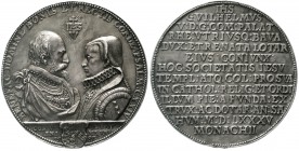 Altdeutsche Münzen und Medaillen, Bayern, Wilhelm V. der Fromme 1579-1598
Medaille 1585 von Hubert Gerhard, a.d. Grundsteinlegung der Michaeliskirche...